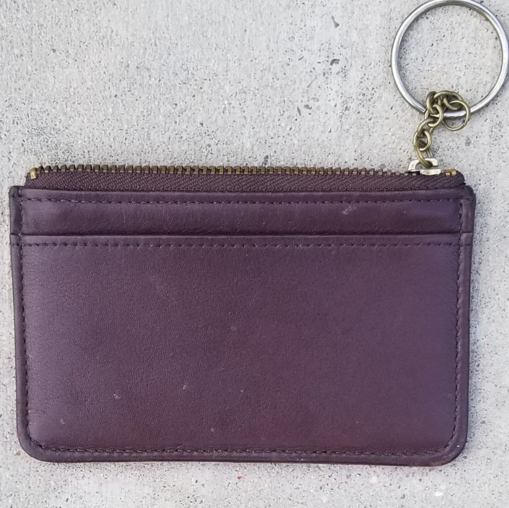 Leather Coach key fob/card holder